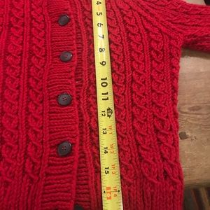 Kids unisex cardigan hand knitted NWOT Sz 7-8